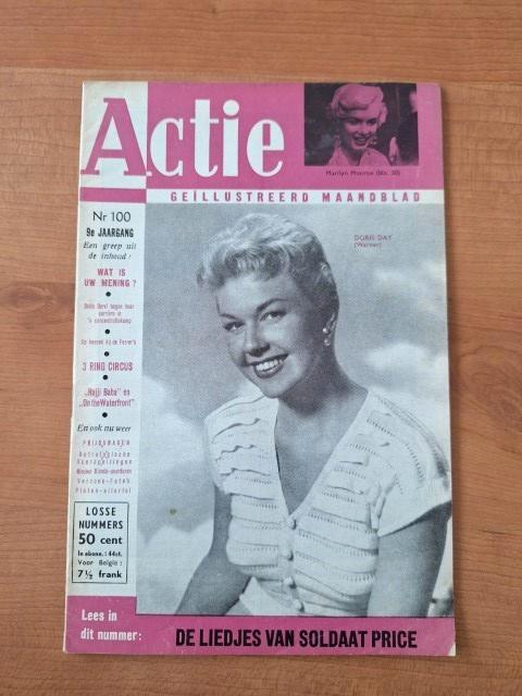 Actie 1955 Doris Day Marilyn Monroe Dean Martin Glynis Johns, Verzamelen, Tijdschriften, Kranten en Knipsels, Tijdschrift, Nederland
