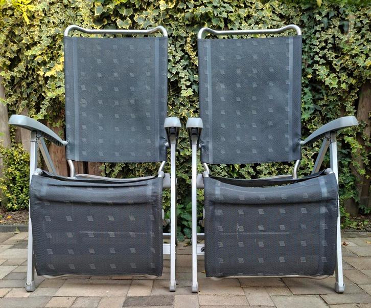 Dukdalf campingstoelen - Grijs, Caravans en Kamperen, Kampeermeubelen, Zo goed als nieuw, Campingstoel, Ophalen