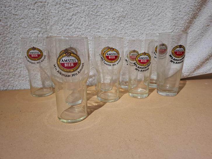 amstel bier glazen jaren 70/80, Verzamelen, Glas en Borrelglaasjes, Gebruikt, Bierglas, Ophalen