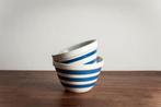 Brocante blauw-wit gestreepte Cornishware mengkommen, schaal, Verzenden