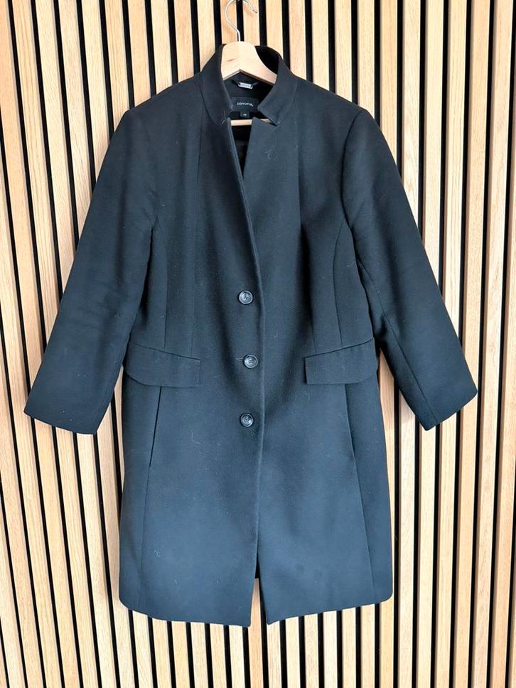Comma winterjas mantel - zwart maat 42/44, Kleding | Dames, Jassen | Winter, Zo goed als nieuw, Maat 42/44 (L), Beige, Ophalen of Verzenden