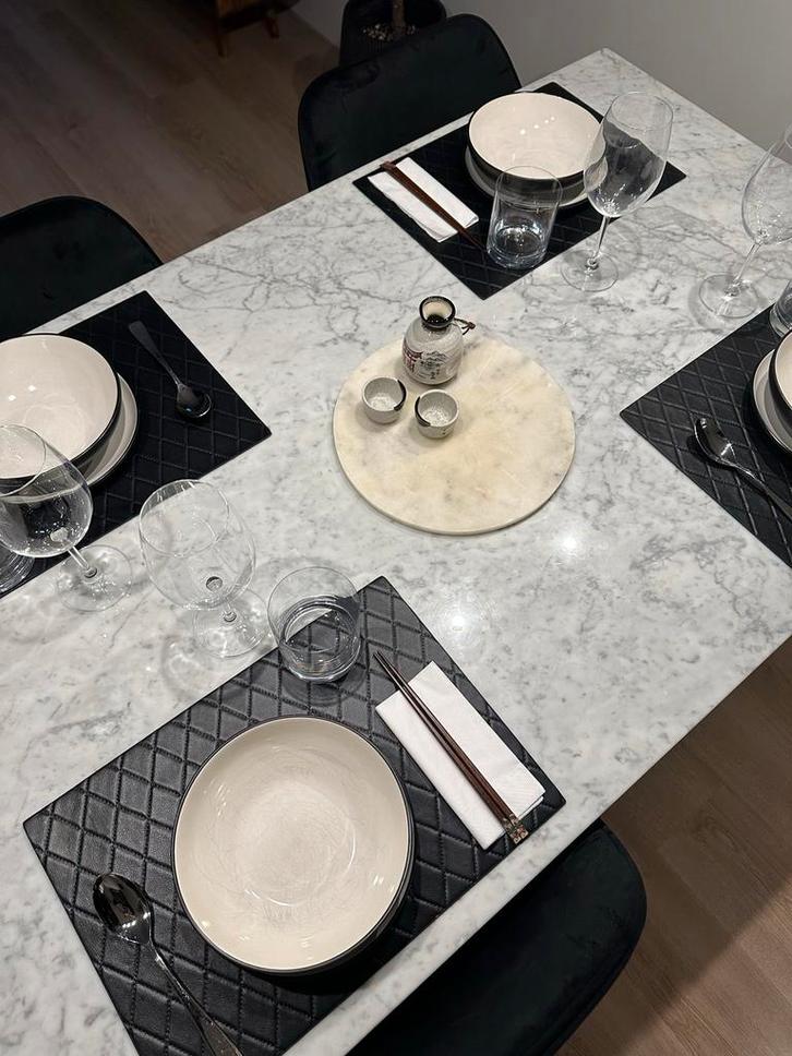 Carrara Marble Dining Table - 160x90cm, Huis en Inrichting, Tafels | Eettafels, Zo goed als nieuw, 50 tot 100 cm, 150 tot 200 cm