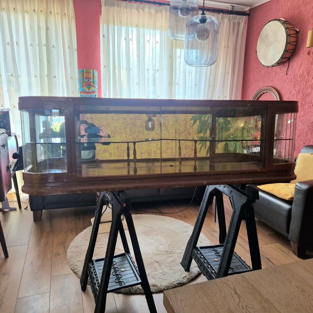Art Deco vitrinekast uit jaren  40/50, Huis en Inrichting, Kasten | Vitrinekasten, Ophalen, Gebruikt, Ntp, Nyp