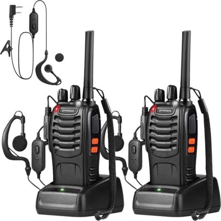 Portofoon 2stuks Walkie Talkie 5KM Bereik Met Led Zaklamp, Telecommunicatie, Portofoons en Walkie-talkies, Nieuw, Ophalen of Verzenden