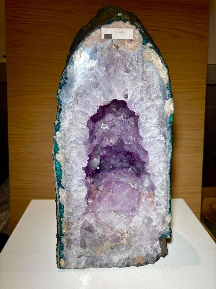 Prachtige amethist geode van 19.9 kg, Verzamelen, Mineralen en Fossielen, Ophalen