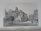 02 / Maastricht Kerk Notre Dam gravure uit 1882, Antiek en Kunst, Ophalen of Verzenden