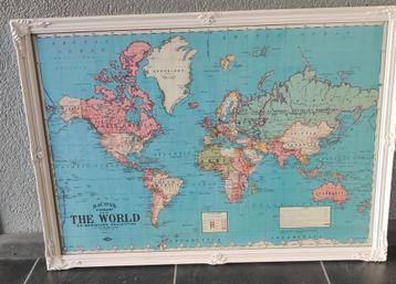 Vintage wereldkaar ingelijst  beschikbaar voor biedingen