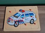 De Groene Merel houten puzzel politieauto 9 noppen, Ophalen of Verzenden, Zo goed als nieuw