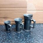Vintage Tinnen Maatbekers  - Set van 3, Ophalen of Verzenden