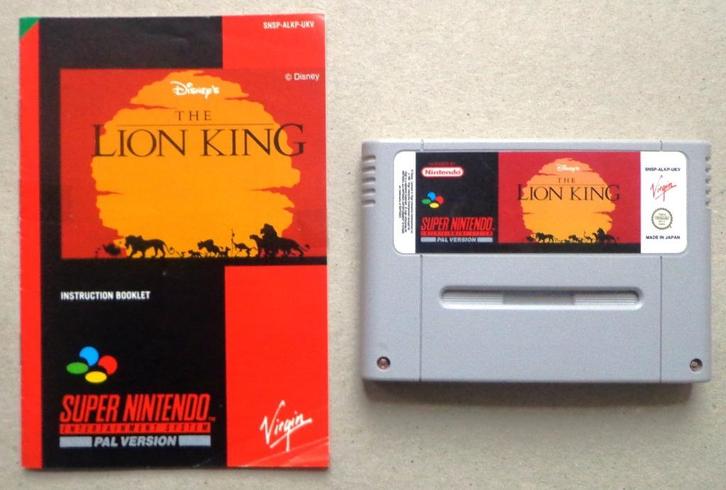 Disney's The Lion King voor de Super Nintendo + boekje, Spelcomputers en Games, Games | Nintendo Super NES, Gebruikt, Ophalen of Verzenden