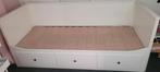Ikea Hemnes uitschuifbaar bed met lades, Ophalen, Gebruikt, Wit, Tweepersoons
