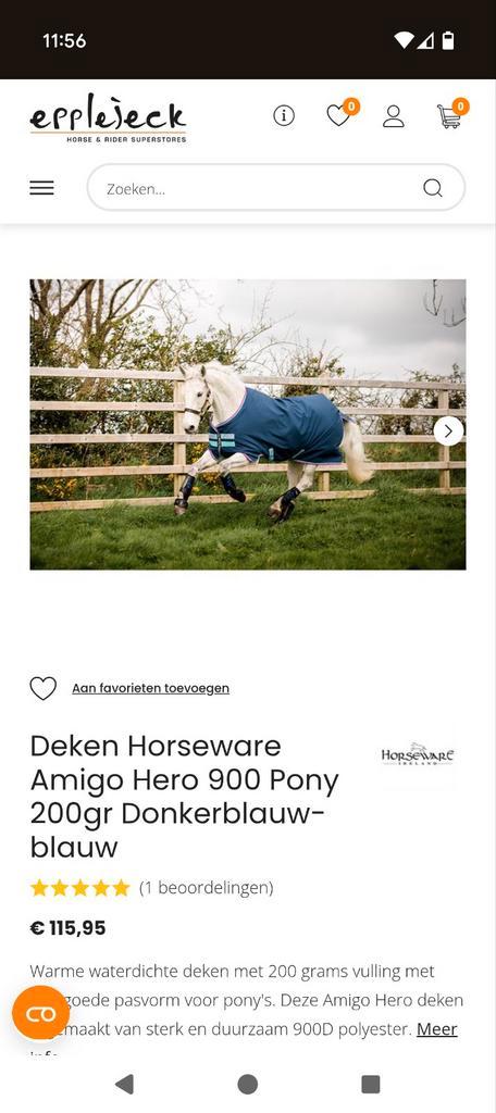 Gloednieuwe amigo deken maat 5,3(160 cm), Dieren en Toebehoren, Paarden en Pony's | Dekens en Dekjes, Nieuw, Ophalen of Verzenden