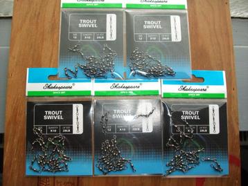 5 verpakkingen Shakespeare Trout Swivel / kunstaas wartels  beschikbaar voor biedingen