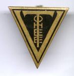 TV OHEE zwart emsil op koper broche ( V_176 ), Verzenden, Nieuw, Merk, Speldje of Pin