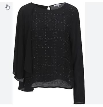 Patrizia Pepe zwarte blouse met studs IT42-NL small NIEUW beschikbaar voor biedingen