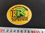 sticker rotterdam HK KOOYMAN logo, Ophalen, Zo goed als nieuw, Bedrijf of Vereniging