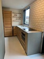 Hoekkeuken houtkleur incl. app (oa Zanussi); zelf demonteren, Ophalen, Gebruikt, Bruin, Hoekkeuken