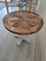 Bijzettafel Riviëra Maison 60x60, Huis en Inrichting, Rond, 55 tot 75 cm, Zo goed als nieuw, Hout