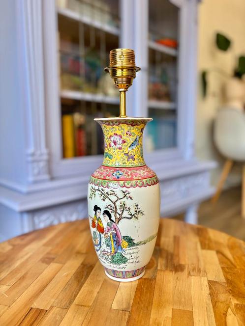 Chinese vaaslamp, Huis en Inrichting, Lampen | Tafellampen, Nieuw, Minder dan 50 cm, Ophalen of Verzenden