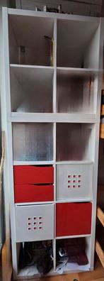 Witte open Ikea Kallax kast. 2 delig, 4 en 8 vakken, Ophalen, Gebruikt, Modern