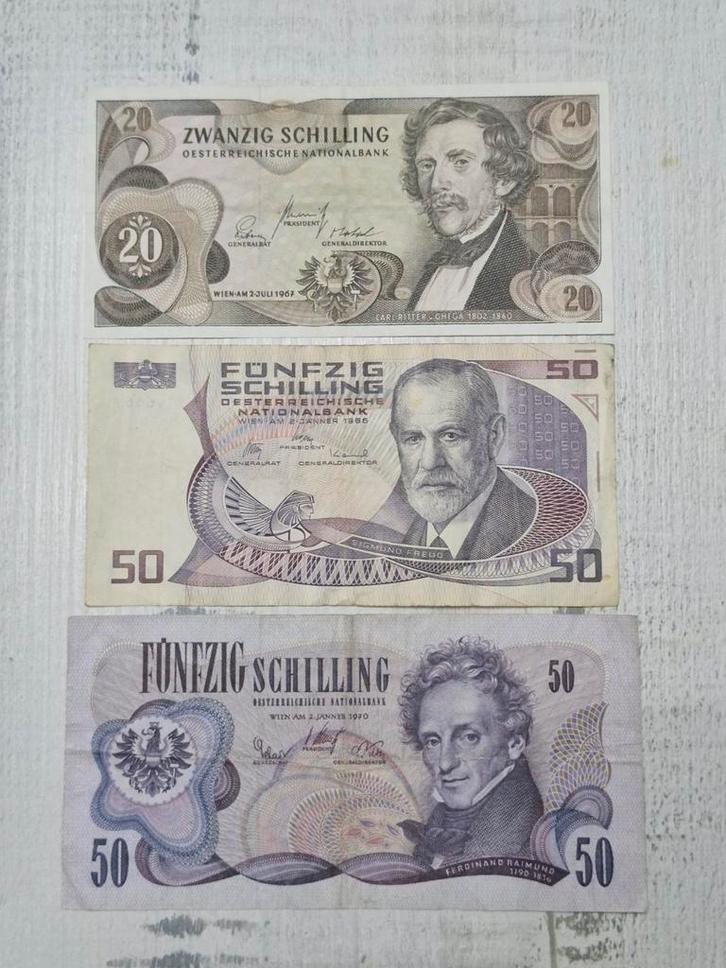 Oostenrijkse Schilling Biljetten Set 3 stuks, Postzegels en Munten, Bankbiljetten | Europa | Niet-Eurobiljetten, Setje, Oostenrijk