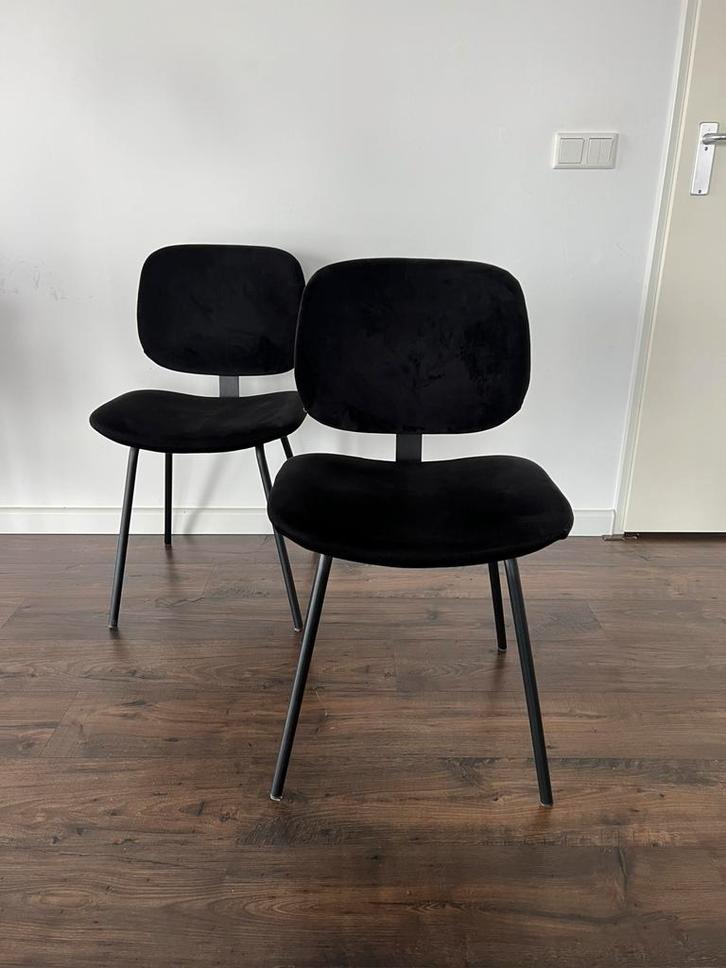 2 eetkamerstoelen zwart Carson Karwei, Huis en Inrichting, Stoelen, Zo goed als nieuw, Twee, Zwart, Ophalen