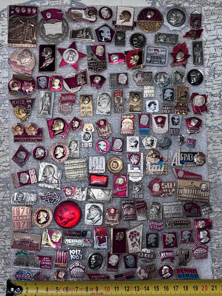 125 Vintage Lenin Insignes - Sovjet Unie, Verzamelen, Speldjes, Pins en Buttons, Gebruikt, Speldje of Pin, Overige onderwerpen