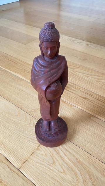 Massief houten monnik met rijstkom (Myanmar) beschikbaar voor biedingen