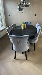 6 Prachtige velvet eetkamerstoelen, zo goed als nieuw, Huis en Inrichting, Stoelen, Ophalen, Overige kleuren, Zo goed als nieuw