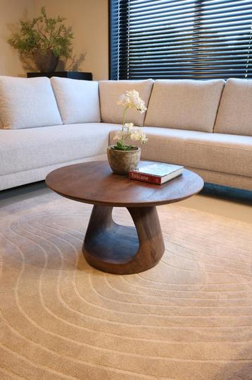 Salontafel Walnoot Bruin Mangohout Ø70cm beschikbaar voor biedingen