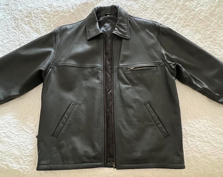 Prachtige echt leren jas, Kleding | Heren, Jassen | Winter, Zo goed als nieuw, Maat 56/58 (XL), Zwart, Ophalen of Verzenden