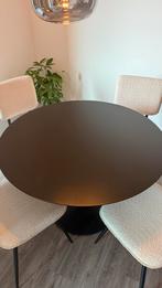 Tafel met 4 stoelen, Huis en Inrichting, 100 tot 150 cm, Rond, Ophalen of Verzenden, Zo goed als nieuw