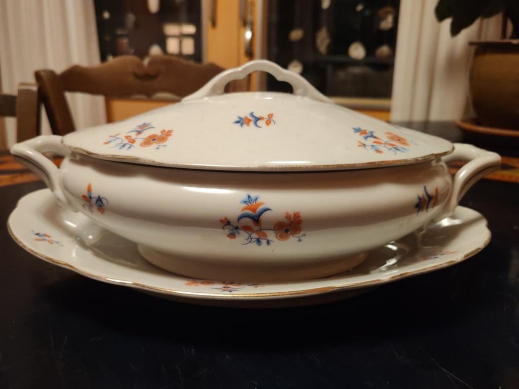 Antieke Bavaria Soepterrine met Schaal, Antiek en Kunst, Ophalen of Verzenden