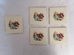Vintage Tegels met Romantisch Tafereel - Set van 5, Antiek en Kunst, Ophalen of Verzenden