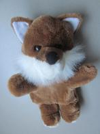 Bruin-wit zacht pluche handpop poppenkast vos knuffel, Ophalen of Verzenden, Nieuw, Hond
