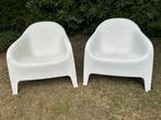 IKEA SKARPÖ fauteuil, buiten, wit, 2 stuks - Lekker genieten, Ophalen, Gebruikt, Kunststof, Stapelbaar