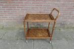 Vintage Manou rotan keukentrolley trolley serveerwagen, Ophalen, Zo goed als nieuw