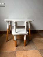 Kindertafel met Stoel - Wit Hout, Kinderen en Baby's, Kinderkamer | Tafels en Stoelen, Ophalen, Gebruikt, Tafel(s) en Stoel(en)