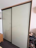 schuifdeuren kledingkast met wit glas, Huis en Inrichting, Kasten | Kledingkasten, Ophalen, Gebruikt, 100 tot 150 cm, 200 cm of meer