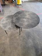 Nieuw set metal look houten salontafels, Ophalen, Nieuw, Rond