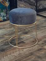 Nieuwe grijze krukje met gouden pooten, Huis en Inrichting, Krukjes, Ophalen, Nieuw, Kunststof