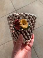 Vintage Bloempot met Bloemenversiering, Antiek en Kunst, Ophalen of Verzenden