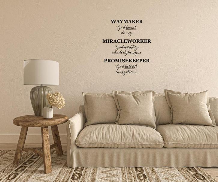 Muursticker christelijke wandtekst Waymaker, Huis en Inrichting, Woonaccessoires | Wanddecoraties, Nieuw, Ophalen of Verzenden