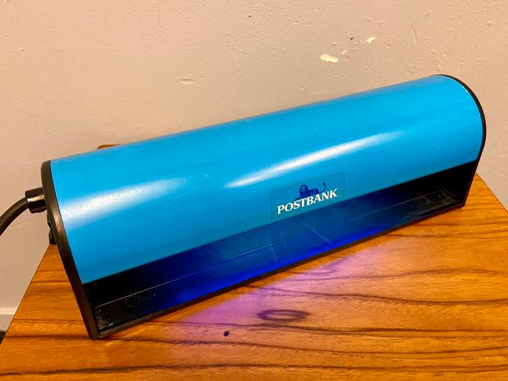 Vintage Postbank UV-lamp bankbiljetten  papiergeld tester, Huis en Inrichting, Lampen | Overige, Gebruikt, Ophalen of Verzenden