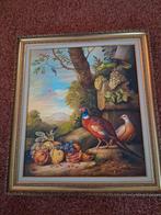 Kleurrijk schilderij met fazanten, Antiek en Kunst, Ophalen of Verzenden