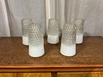 5 vintage glazen lampenkappen ,jaren 50/60, Ophalen of Verzenden