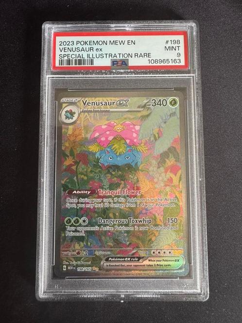 Venusaur EX MEW 198 PSA 9, Hobby en Vrije tijd, Verzamelkaartspellen | Pokémon, Zo goed als nieuw, Losse kaart, Ophalen of Verzenden