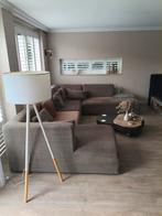 Loungebank van hoogenboezem met cognac leren hocker, Ophalen, Zo goed als nieuw, Minder dan 10 m², Tapijt
