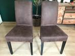 Bruine lederen stoelen, Ophalen, Gebruikt, Bruin, Twee