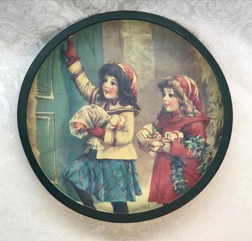 Vintage Kerst Dienblad met Kinderen beschikbaar voor biedingen